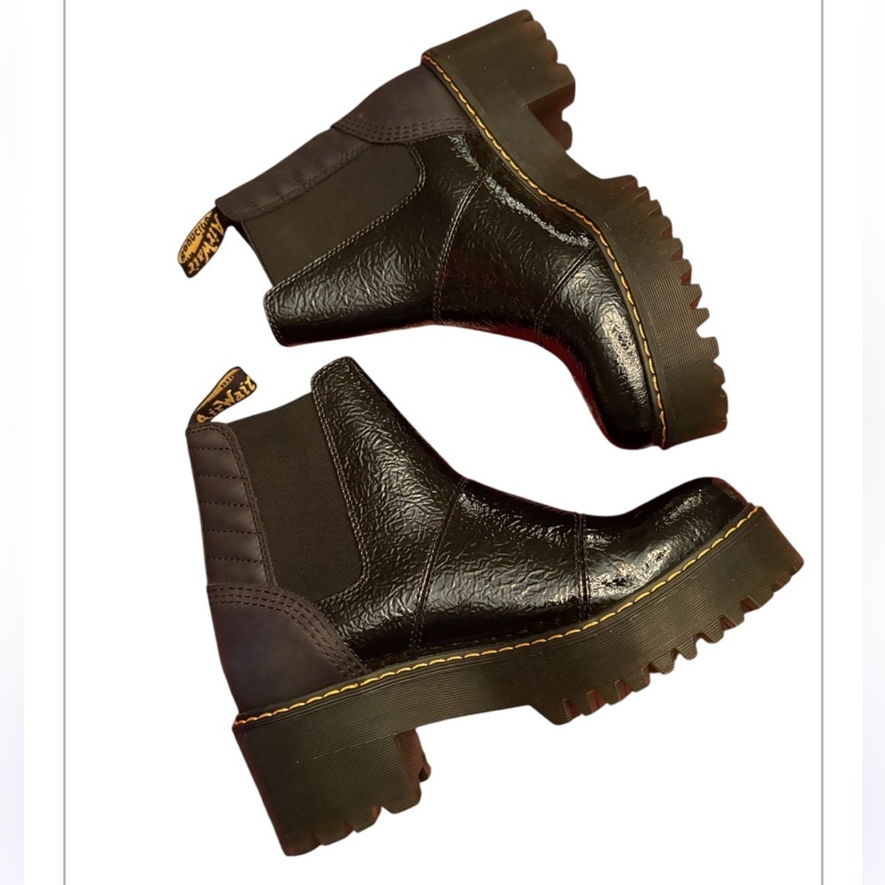 Dr. Martens Rosalie Patent Leather Chelsea Boots Black Women’s, Size 9